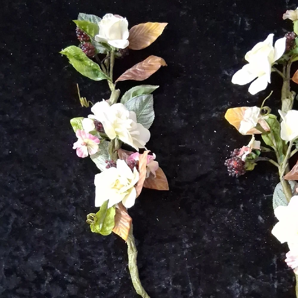 1 Dozen White and Pink Artificial Floral Rustic Garland Strands- Home Accents